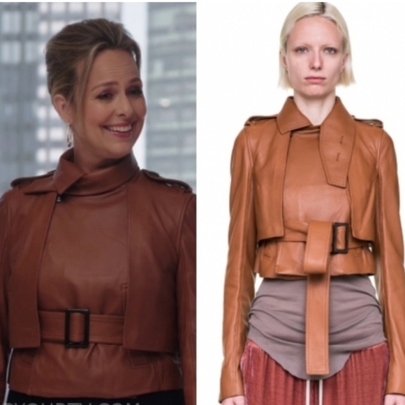 SOLD ⭐2XHOST PICK⭐ RICK OWENS Rust Cropped Lambskin Leather Jacket - Picture 2 of 16